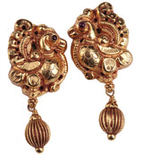 Peacock Temple Sterling Silver Earrings from South India
