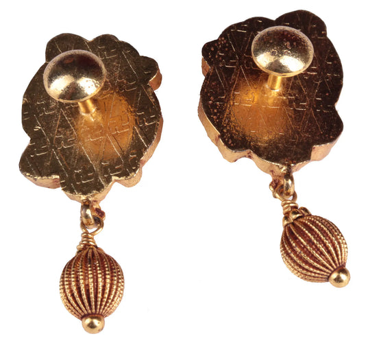 Peacock Temple Sterling Silver Earrings from South India