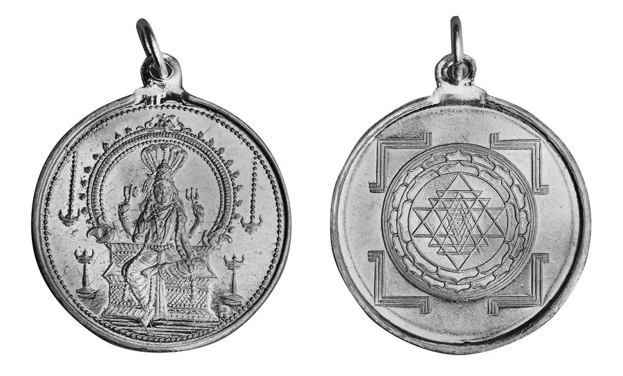 Karumariamman Yantra Reverse Sterling Silver Pendant