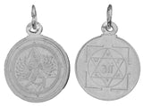 Sri Sudarshana Chakra Yantra Reverse Sterling Silver Pendant