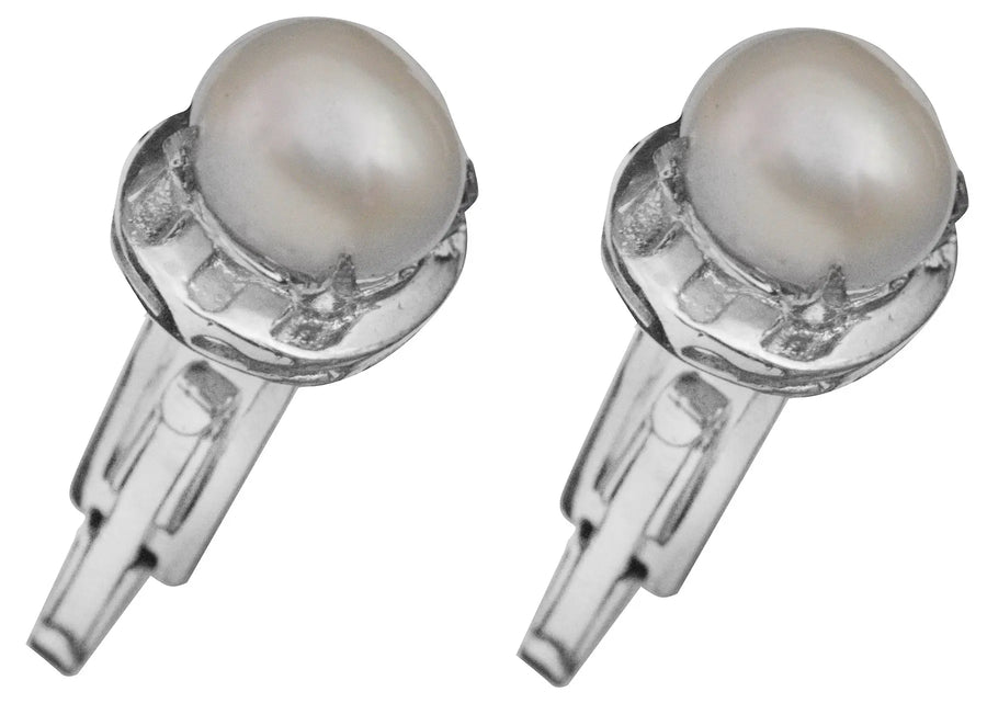 Pearl Sterling Silver Cufflinks with a Muted Luminous Finish