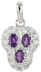 Amethyst, Garnet and Smoky Quartz Sterling Silver Pendant