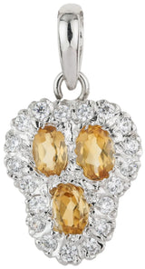 Amethyst, Garnet and Smoky Quartz Sterling Silver Pendant
