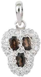 Amethyst, Garnet and Smoky Quartz Sterling Silver Pendant