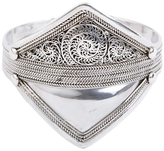 Handcrafted Sterling Silver Filigree Cuff Bracelet