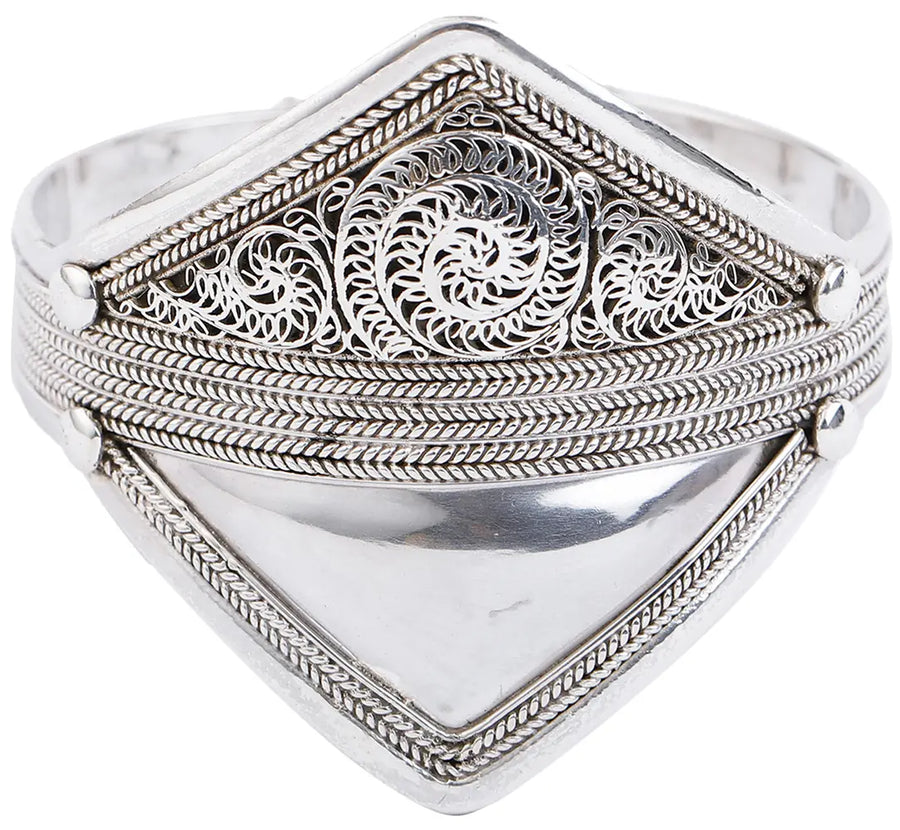 Handcrafted Sterling Silver Filigree Cuff Bracelet