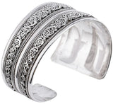 Asymmetric Twisted Rope Filigree Sterling Silver Cuff Bracelet