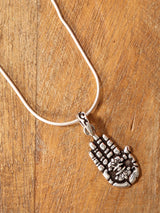 Dorje Motif Sterling Silver Hand Pendant