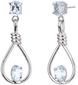 Peridot Blue Topaz and Cubic Zirconia Sterling Silver Earrings