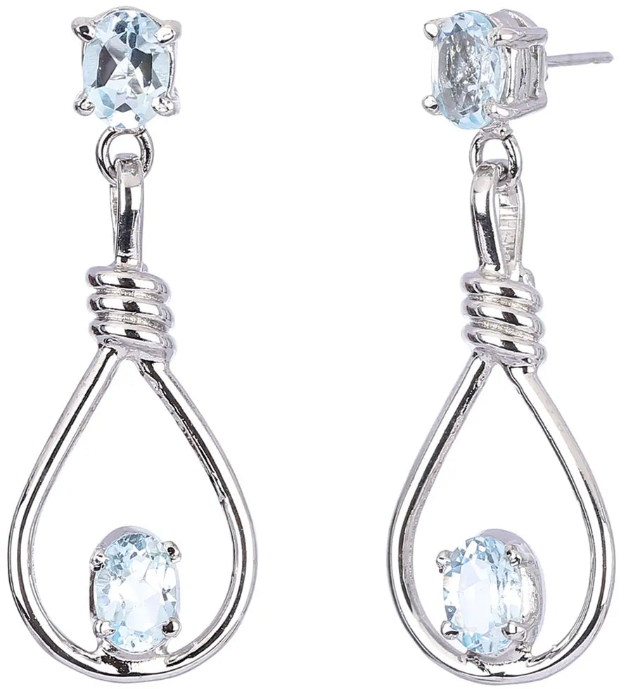 Peridot Blue Topaz and Cubic Zirconia Sterling Silver Earrings