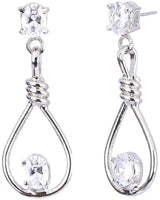 Peridot Blue Topaz and Cubic Zirconia Sterling Silver Earrings