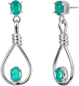 Peridot Blue Topaz and Cubic Zirconia Sterling Silver Earrings