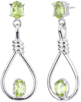 Peridot Blue Topaz and Cubic Zirconia Sterling Silver Earrings