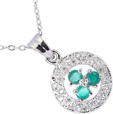 Green Onyx and Turquoise Sterling Silver Pendant