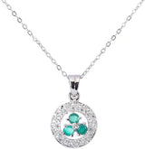 Green Onyx and Turquoise Sterling Silver Pendant