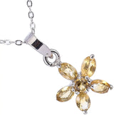 Floral Gemstone Sterling Silver Pendant in Amethyst or Topaz