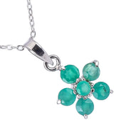 Floral Gemstone Sterling Silver Pendant in Amethyst or Topaz