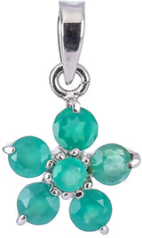Floral Gemstone Sterling Silver Pendant in Amethyst or Topaz