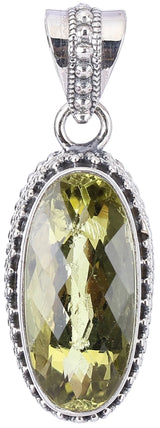 Oval Citrine Sterling Silver Pendant Necklace