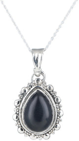Teardrop Gemstone Sterling Silver Pendant