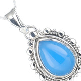 Teardrop Gemstone Sterling Silver Pendant