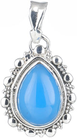 Teardrop Gemstone Sterling Silver Pendant
