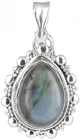 Teardrop Gemstone Sterling Silver Pendant