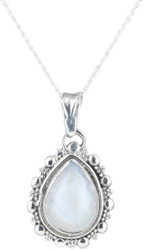 Teardrop Gemstone Sterling Silver Pendant