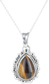 Teardrop Gemstone Sterling Silver Pendant