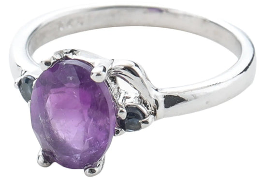 Garnet, Moonstone and Smoky Quartz Sterling Silver Ring
