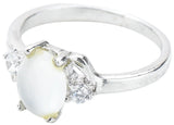 Garnet, Moonstone and Smoky Quartz Sterling Silver Ring