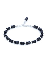 Black Onyx Spindle Sterling Silver Bracelet