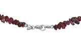 Uncut Garnet Chip Bead Sterling Silver Necklace