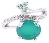 Turquoise and Cubic Zirconia Sterling Silver Ring