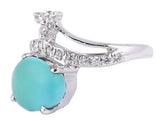 Turquoise and Cubic Zirconia Sterling Silver Ring