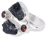 Iolite and Blue Topaz Gemstone Sterling Silver Ring