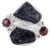 Iolite and Blue Topaz Gemstone Sterling Silver Ring