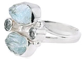 Iolite and Blue Topaz Gemstone Sterling Silver Ring