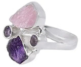 Iolite and Blue Topaz Gemstone Sterling Silver Ring