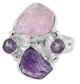Iolite and Blue Topaz Gemstone Sterling Silver Ring