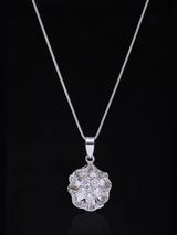 Floral Sterling Silver Pendant with Garnet, Amethyst and Topaz