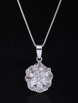 Floral Sterling Silver Pendant with Garnet, Amethyst and Topaz