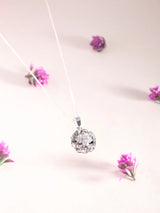 Floral Sterling Silver Pendant with Garnet, Amethyst and Topaz