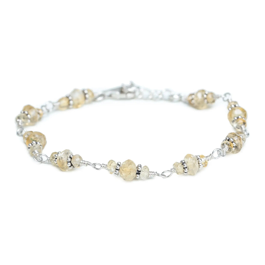 Citrine Stone Sterling Silver Bracelet