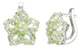 Garnet Peridot Citrine Faceted Sterling Silver Pendant and Earring Set