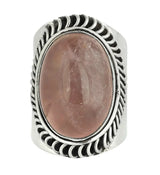 Rose Quartz Oval Sterling Silver Ring
