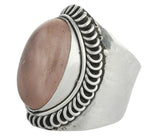 Rose Quartz Oval Sterling Silver Ring