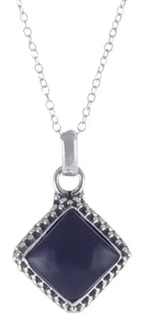 Black Onyx and Labradorite Sterling Silver Pendant
