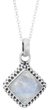 Black Onyx and Labradorite Sterling Silver Pendant