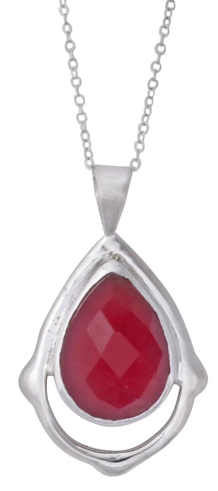 Faceted Green Onyx and Smoky Quartz Sterling Silver Pendant